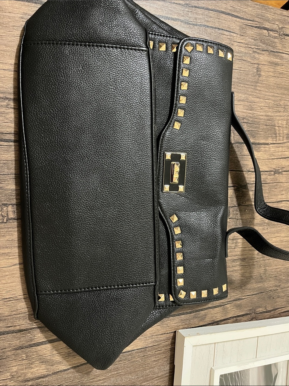 Forever 21 Black Tote with Gold Stud Accents